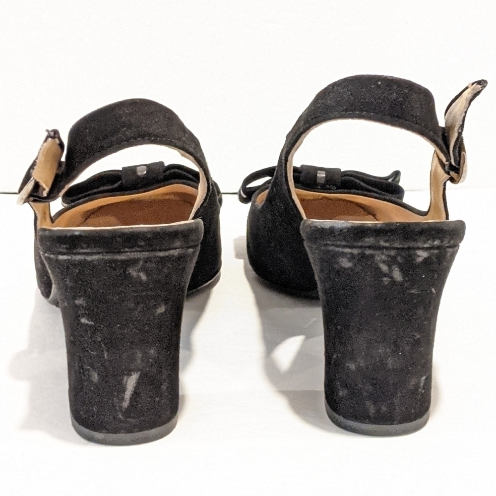 PETER Kaiser black suede sling back heels sz 6.5 - Picture 4 of 16